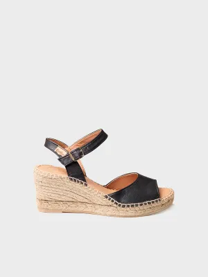Women's wedge espadrilles in leather - SIA-P