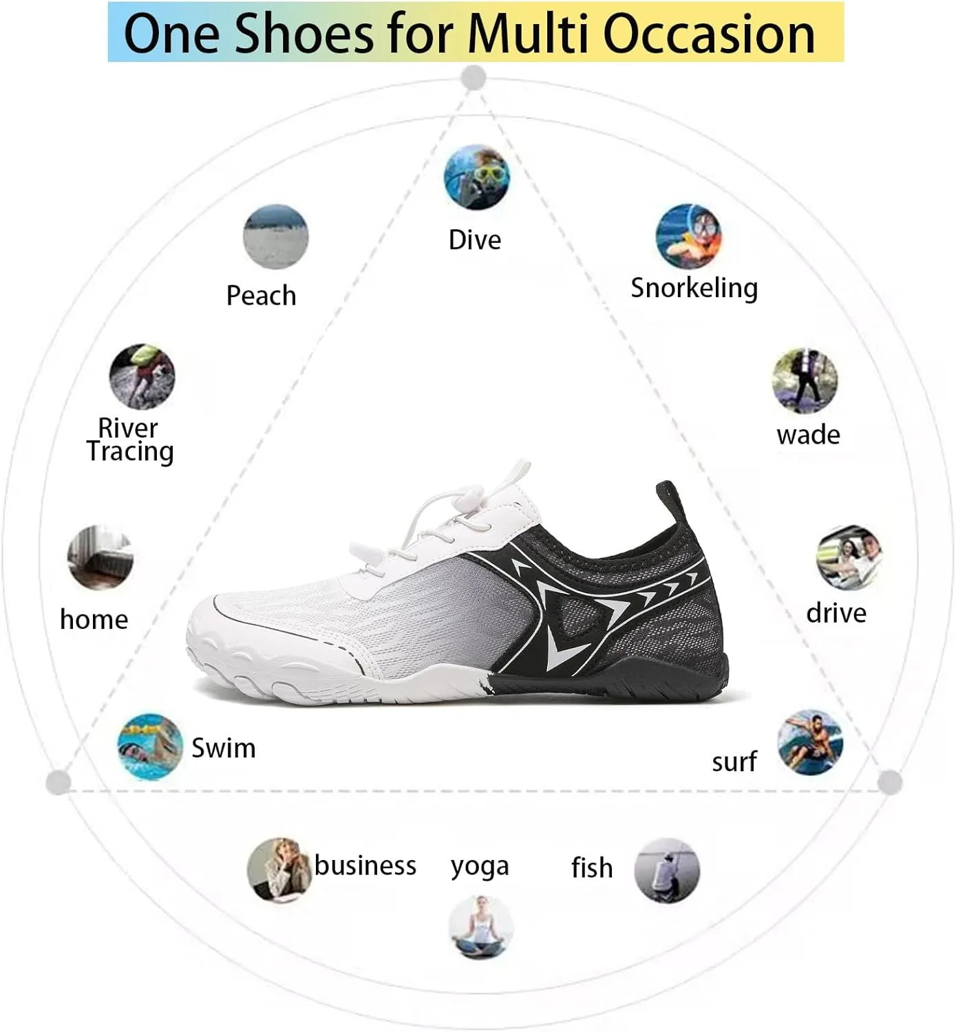 XNIRON Hike Barefoot Shoes for Womens Men,Quick Dry Water Shoes,Beach Pool Aqua Swim Surf Hiking Walking Shoes,Non-Slip Athletic Footwear Wide Toe Water Shoes