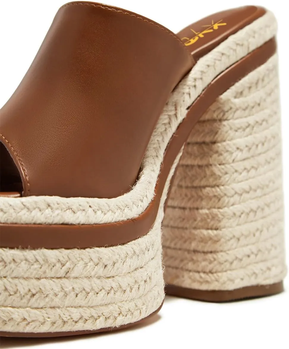 XYD Women Platform Chunky High Heel Slides Open Toe Slip on Espadrilles Sandals Summer Beach Resort Shoes
