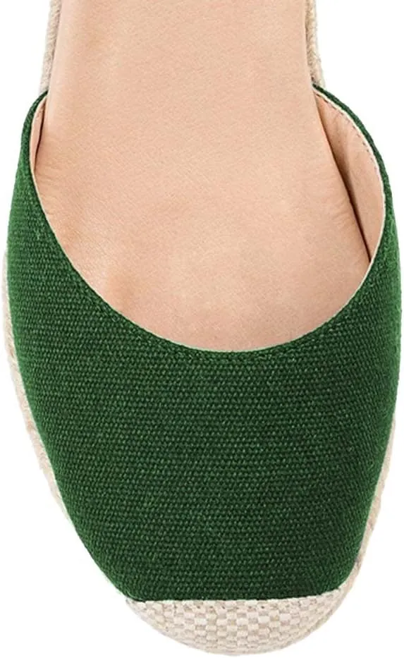 XYD Women's Closed Round Toe Ankle Strappy Espadrilles Wedge Sandals Slingback Platform Heel Casual Resort Dress Summer Roman Shoes