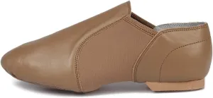 YKXLM Split Sole Jazz Dance Shoes Women & Men Supper Easy Slip On Soft Leather, Neoprene Jazz Dance Shoes,Model JS359,Brown,10 US