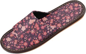 Yuiboo Cherry Blossom Dark Mens Bathroom Slippers Summer Dorm Home Slides for Hotel Home Bedroom