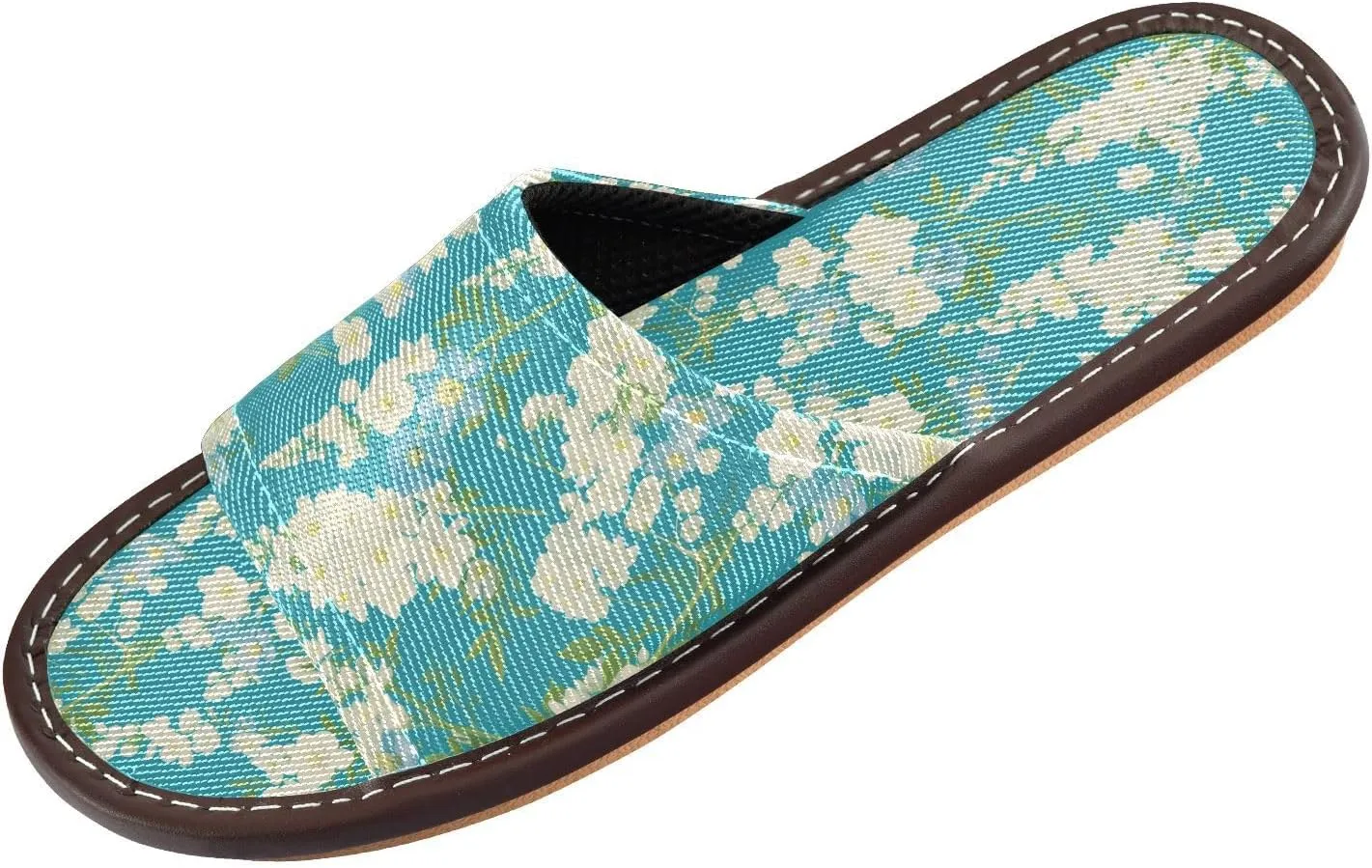 Yuiboo Delphinium Flowers Women Men's Spa Shower Slippers Summer Beach Sandals for Bedroom Indoor Indoor