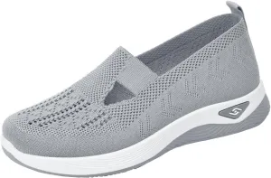 Zapatos Ortopédicos para Mujer, Women's Woven Orthopedic Breathable Soft Sole Shoes, Go Walking Slip On Casual Comfortable Diabetic Sneaker