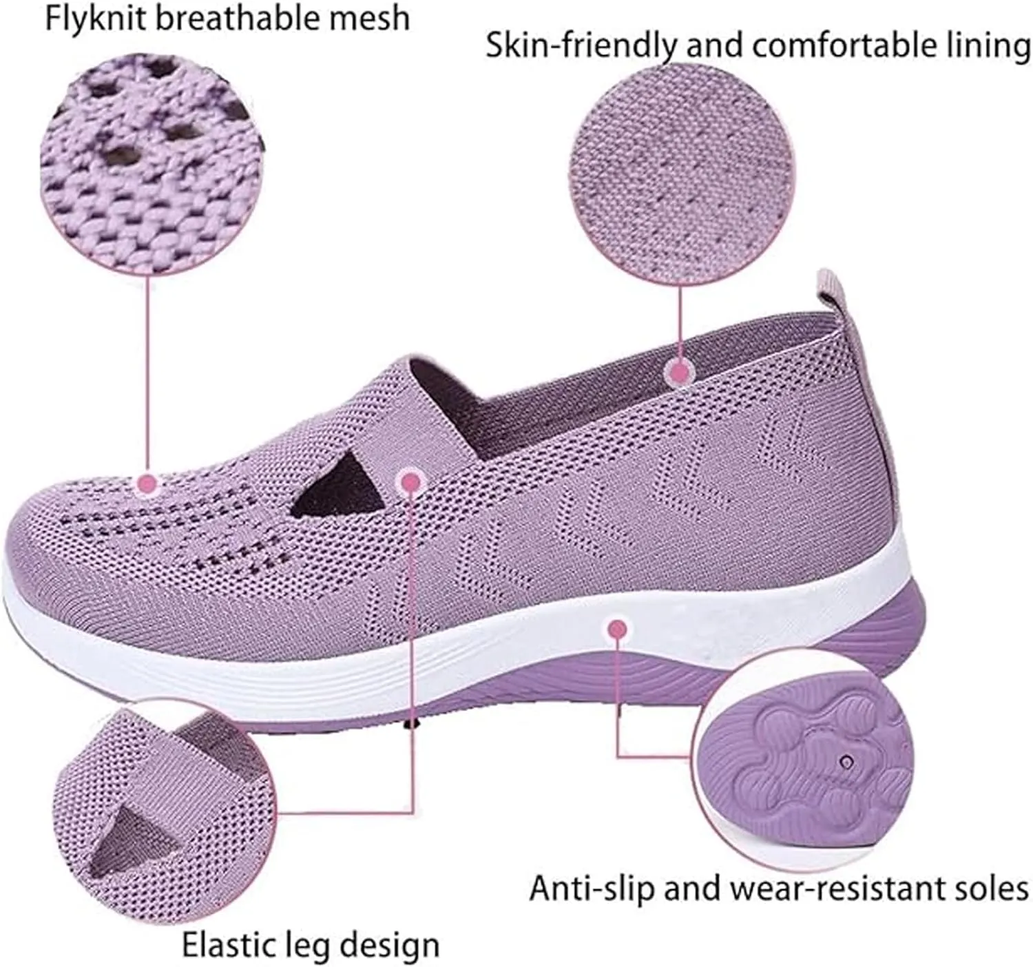 Zapatos Ortopédicos para Mujer, Women's Woven Orthopedic Breathable Soft Sole Shoes, Go Walking Slip On Casual Comfortable Diabetic Sneaker